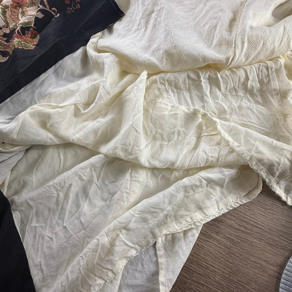 Anthropologie Katerina Button Front Floral Jacquard Dress Neutral Size M Boho - Picture 13 of 16